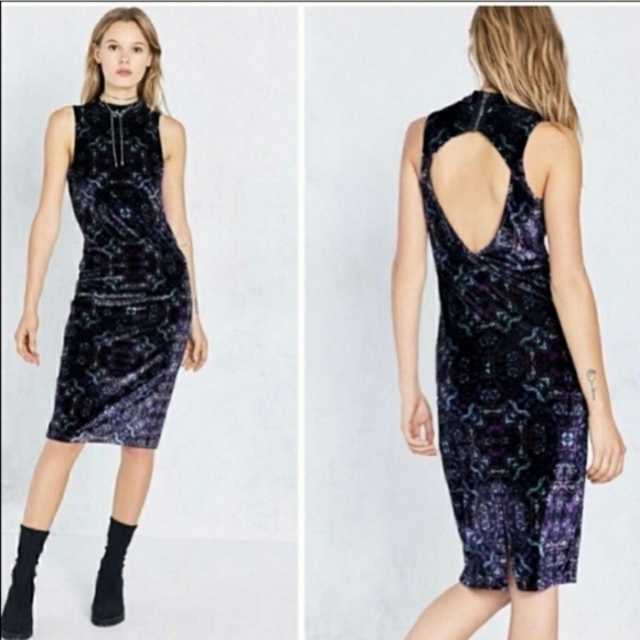 Urban Outfitters Dresses & Skirts - Urban outfitter Ecote velvet zodiac sleeveless mock-neck dress (S)